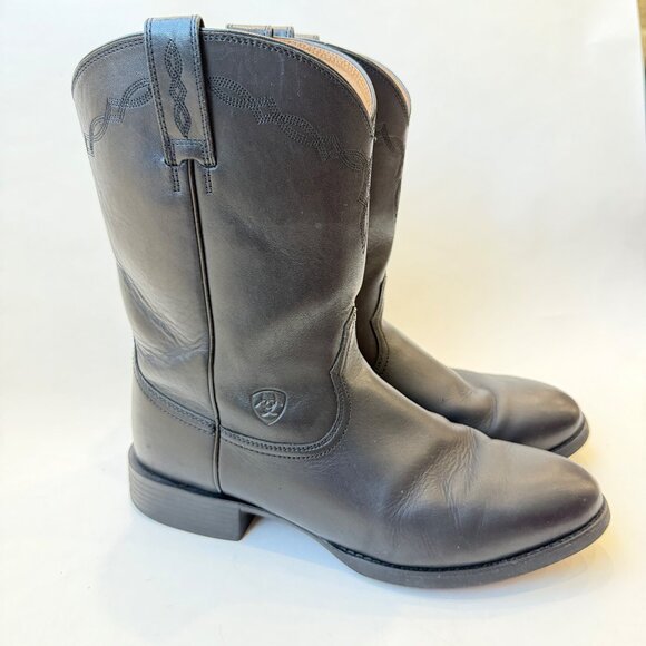 Ariat Men’s Heritage Roper Western Boots Black Leather Round Toe Size 11EE - Picture 2 of 13